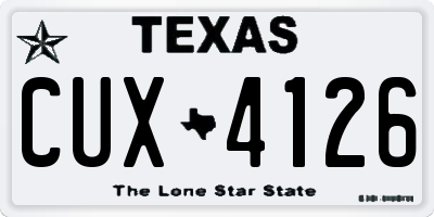 TX license plate CUX4126