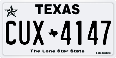 TX license plate CUX4147