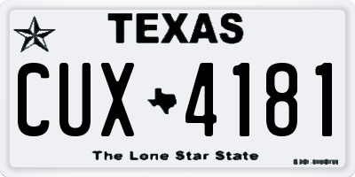 TX license plate CUX4181