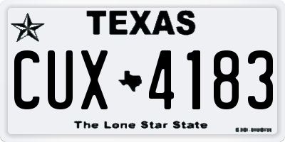 TX license plate CUX4183