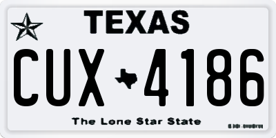 TX license plate CUX4186
