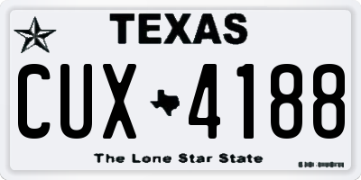 TX license plate CUX4188