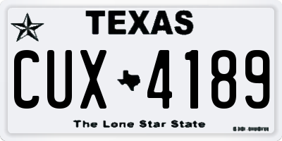 TX license plate CUX4189