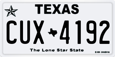 TX license plate CUX4192