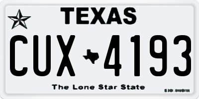 TX license plate CUX4193