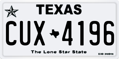TX license plate CUX4196