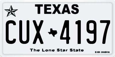 TX license plate CUX4197