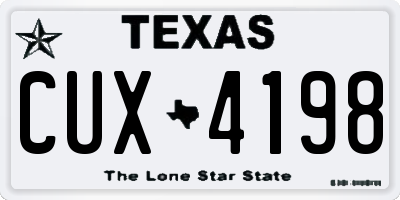 TX license plate CUX4198