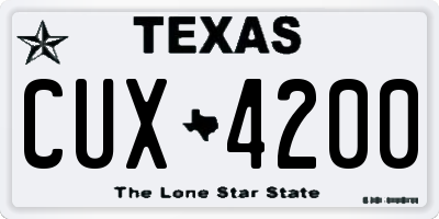 TX license plate CUX4200