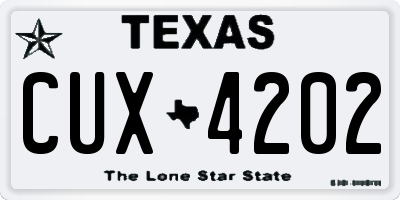 TX license plate CUX4202