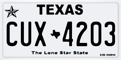 TX license plate CUX4203