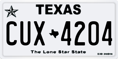 TX license plate CUX4204