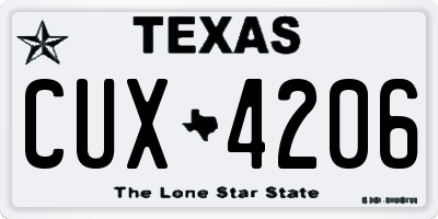 TX license plate CUX4206