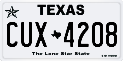 TX license plate CUX4208