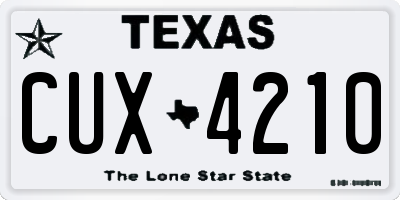 TX license plate CUX4210