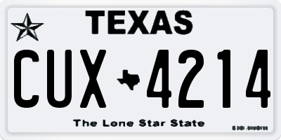TX license plate CUX4214