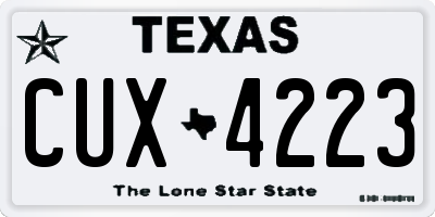 TX license plate CUX4223