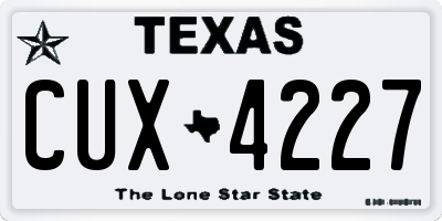 TX license plate CUX4227