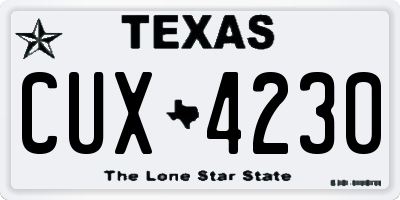 TX license plate CUX4230