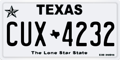 TX license plate CUX4232