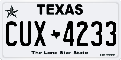 TX license plate CUX4233