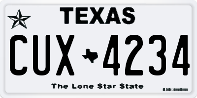 TX license plate CUX4234