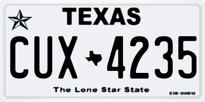 TX license plate CUX4235