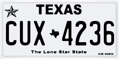 TX license plate CUX4236