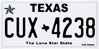 TX license plate CUX4238