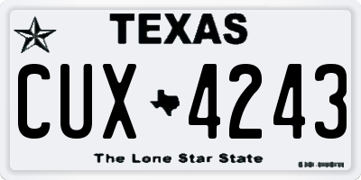 TX license plate CUX4243