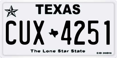 TX license plate CUX4251