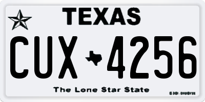 TX license plate CUX4256