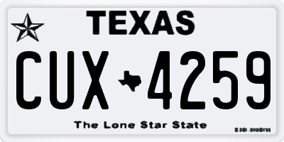 TX license plate CUX4259