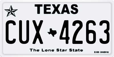 TX license plate CUX4263