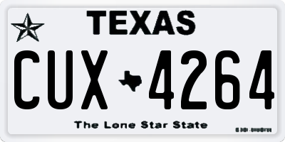 TX license plate CUX4264