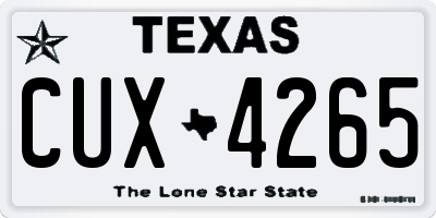 TX license plate CUX4265