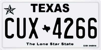TX license plate CUX4266