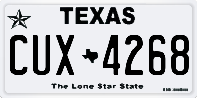 TX license plate CUX4268