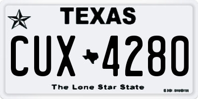 TX license plate CUX4280