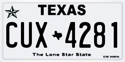 TX license plate CUX4281