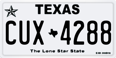 TX license plate CUX4288