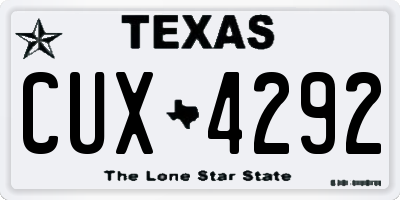TX license plate CUX4292