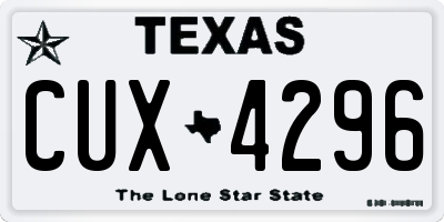 TX license plate CUX4296