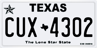 TX license plate CUX4302