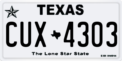 TX license plate CUX4303