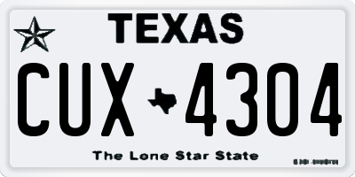 TX license plate CUX4304