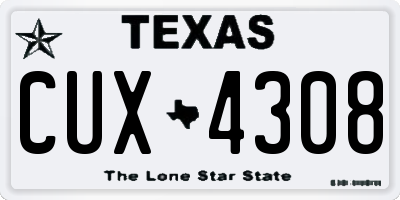 TX license plate CUX4308