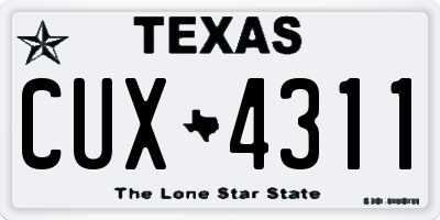 TX license plate CUX4311
