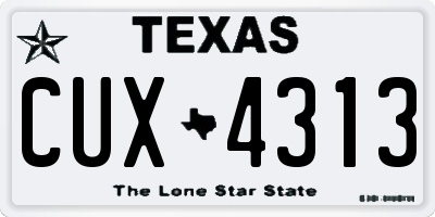 TX license plate CUX4313