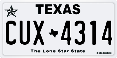 TX license plate CUX4314
